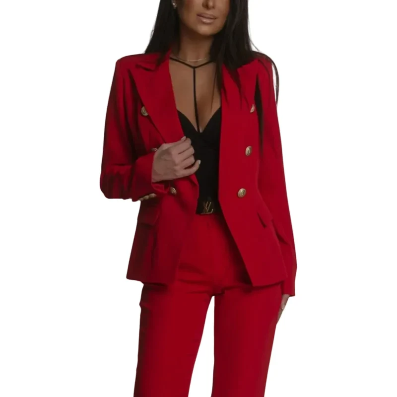 Damen Zweiteiliges Blazer- und Hosen-Set