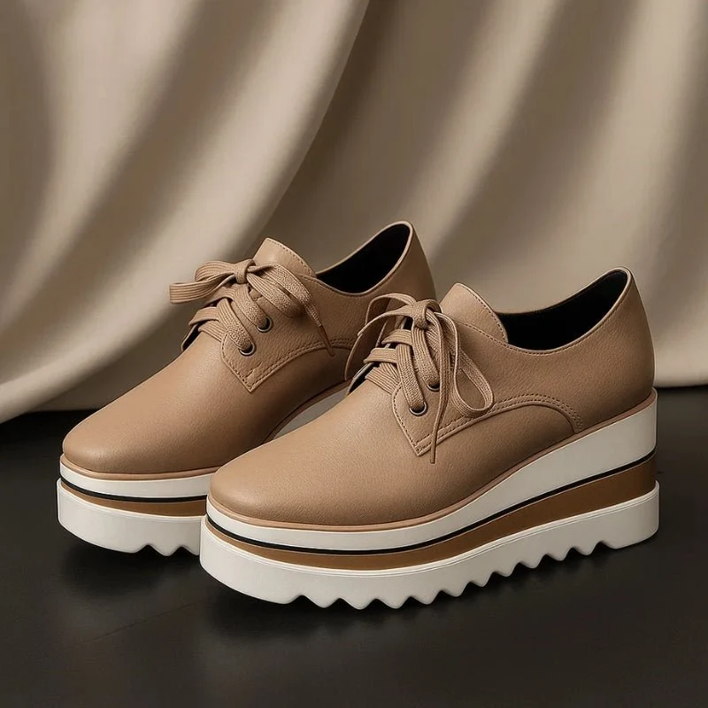 Elfriede | Platform Oxford Schuhe Wedge Sneaker Schnürung