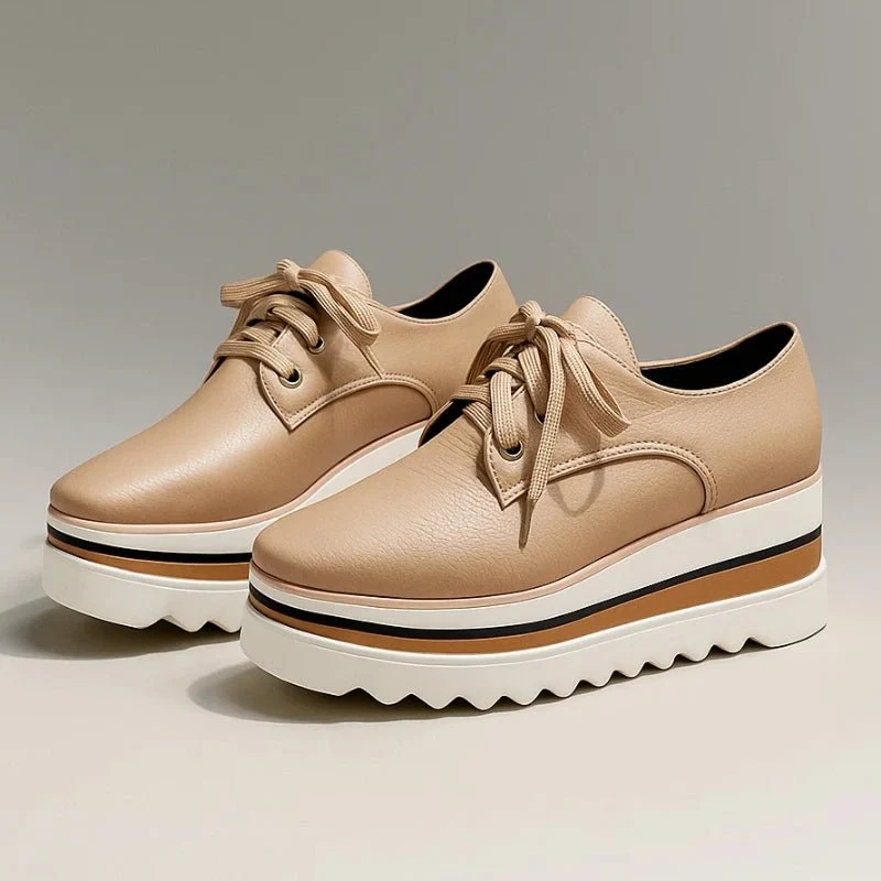 Elfriede | Platform Oxford Schuhe Wedge Sneaker Schnürung
