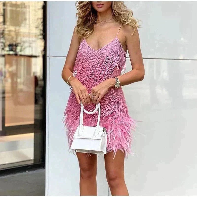 Annika | Cocktailkleid Mini Pailletten Träger Bodycon