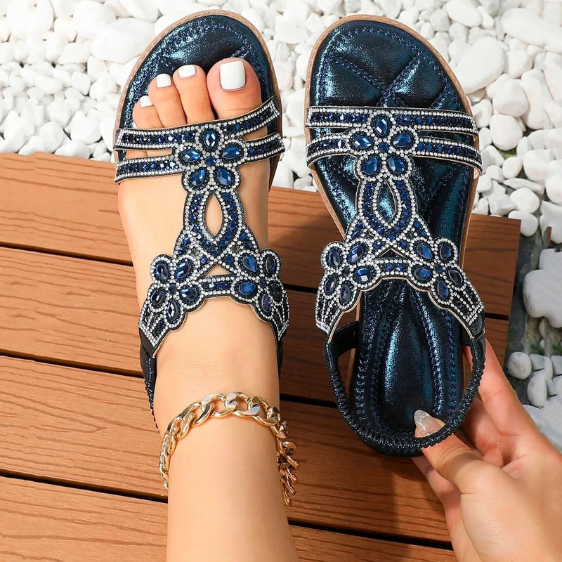 Leonie | Damen Orthopädische Boho Strass Sommersandalen