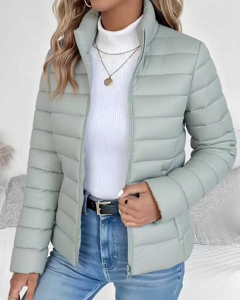 Marlene | Damen Steppjacke Leicht Stehkragen Tailliert