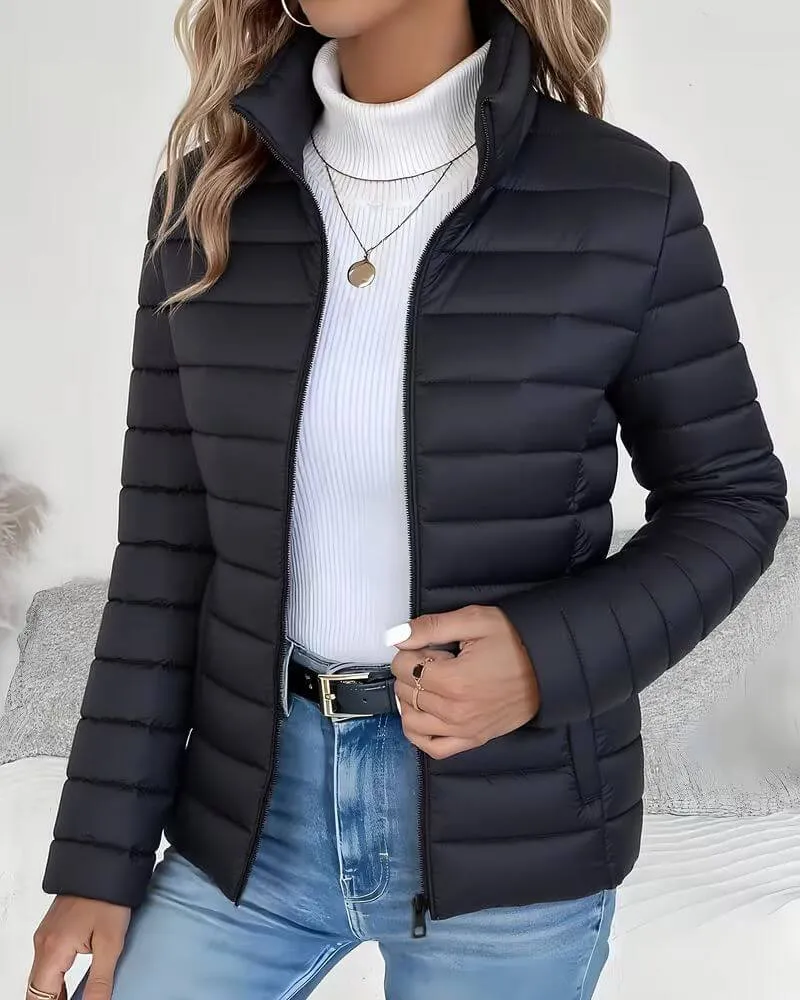 Marlene | Damen Steppjacke Leicht Stehkragen Tailliert
