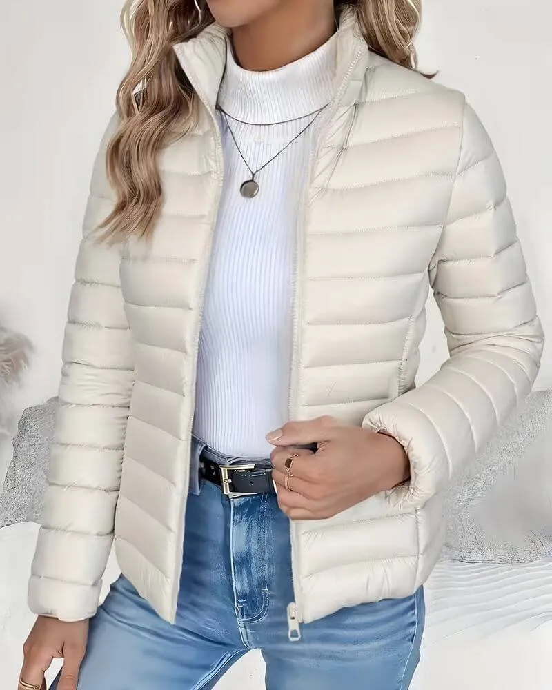 Marlene | Damen Steppjacke Leicht Stehkragen Tailliert