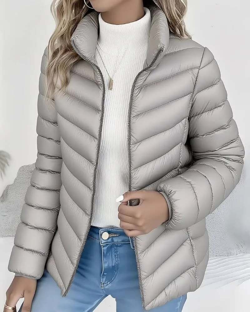 Marlene | Damen Steppjacke Leicht Stehkragen Tailliert