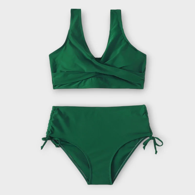 Sophie | Damen Zweiteiliger Wickel-Bikini mit Raffung