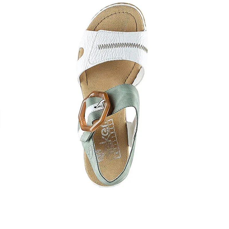 Rieker Modesandalen mit Keilabsatz für Damen – Weiß