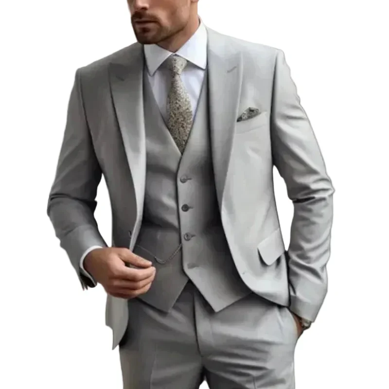 Herren Dreiteiliger Anzug Set mit Sakko, Weste und Hose