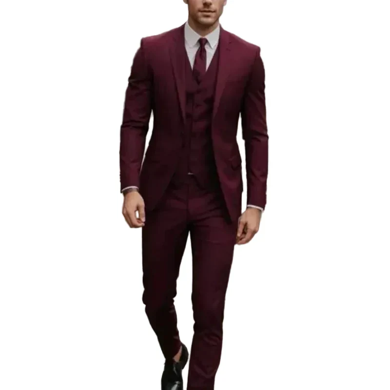 Herren Dreiteiliger Anzug Set mit Sakko, Weste und Hose