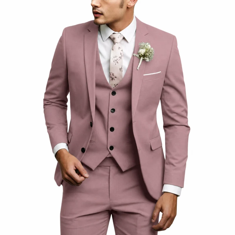 Herren Dreiteiliger Anzug Set mit Sakko, Weste und Hose