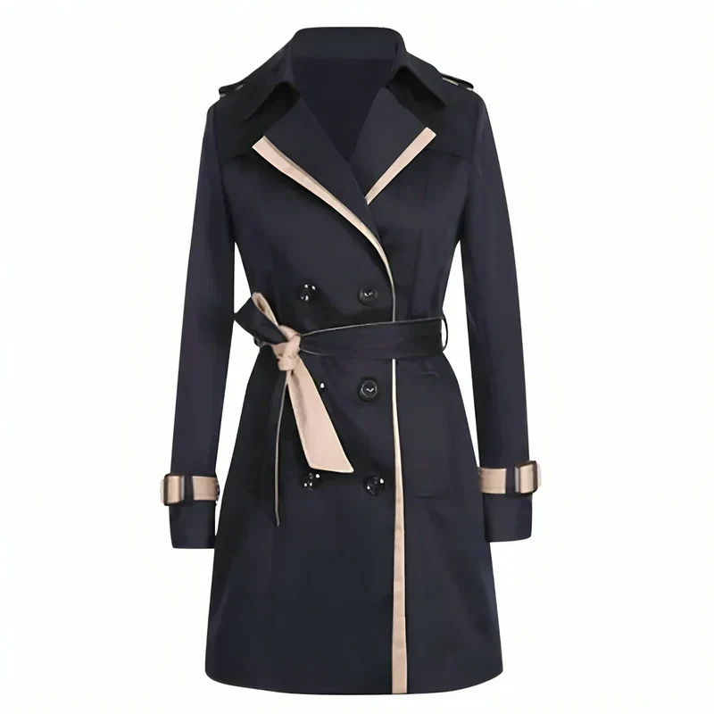 Damen Trenchcoat mit doppelter Knopfreihe und Gürtel