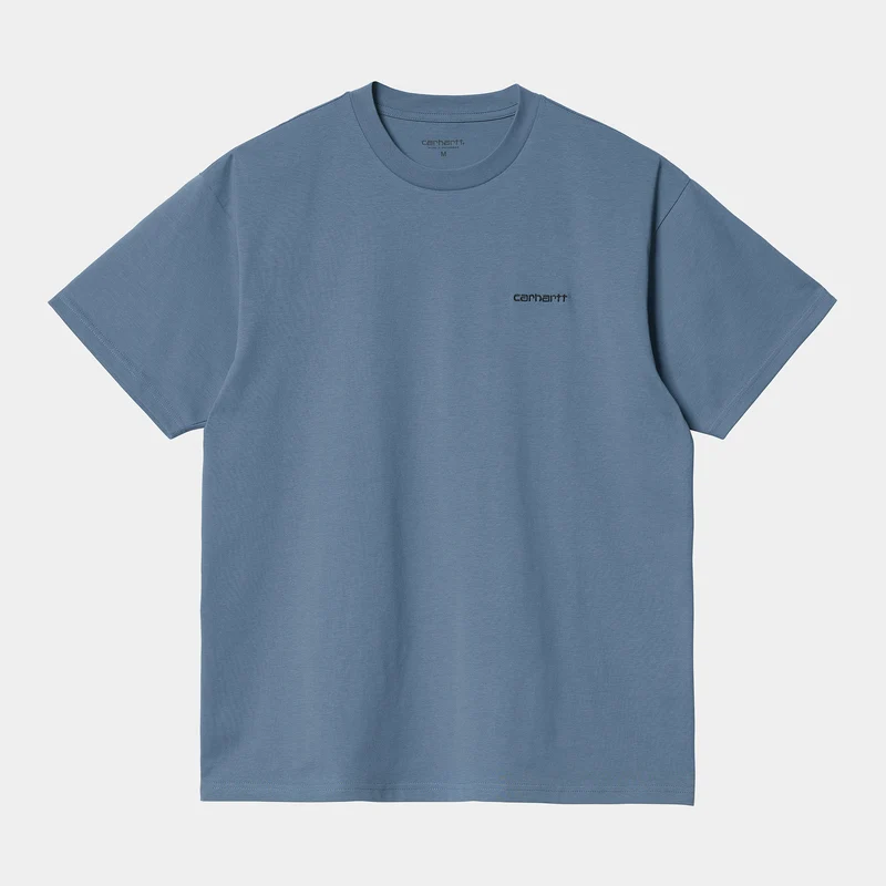 Carhartt WIP Kurzärmliges Herren-T-Shirt mit Schriftzug-Stickerei – Icesheet / Schwarz