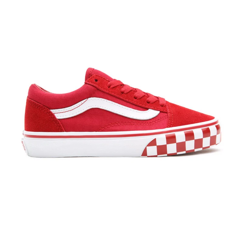 VANS Old Skool Bumper Check-Sneaker für Kinder – Rot