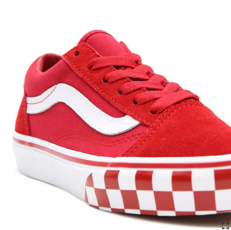 VANS Old Skool Bumper Check-Sneaker für Kinder – Rot