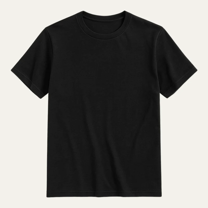 Herren T-Shirt mit kurzen Ärmeln, Rundhalsausschnitt und geradem Saum