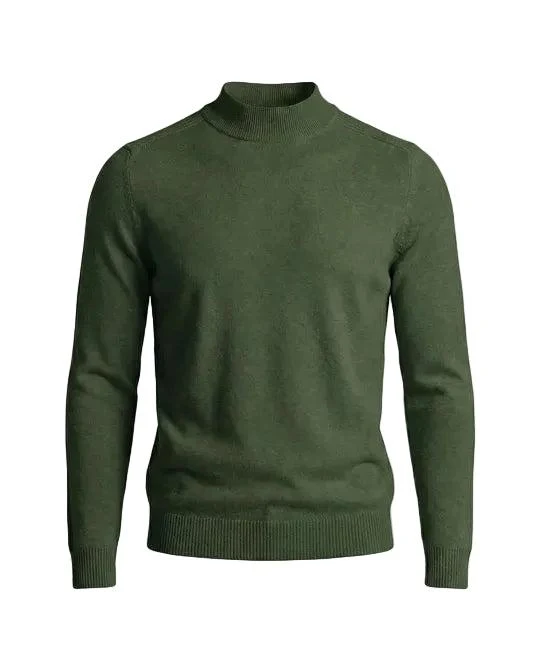 Herrenpullover mit langen Ärmeln, Stehkragen und gerader Form