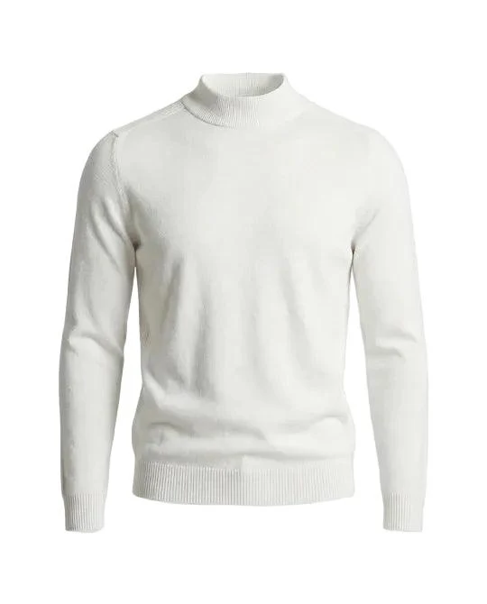 Herrenpullover mit langen Ärmeln, Stehkragen und gerader Form