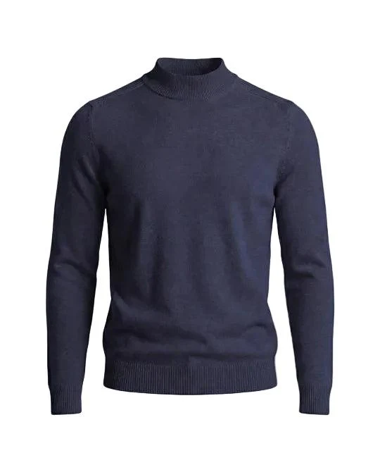 Herrenpullover mit langen Ärmeln, Stehkragen und gerader Form