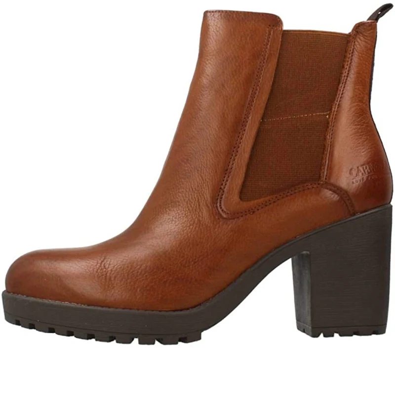 Carmela Damen-Stiefelette aus Leder – Kamel