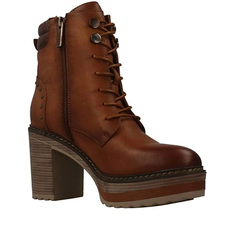 Carmela Damen-Lederstiefel mit hohem Absatz – Kamel