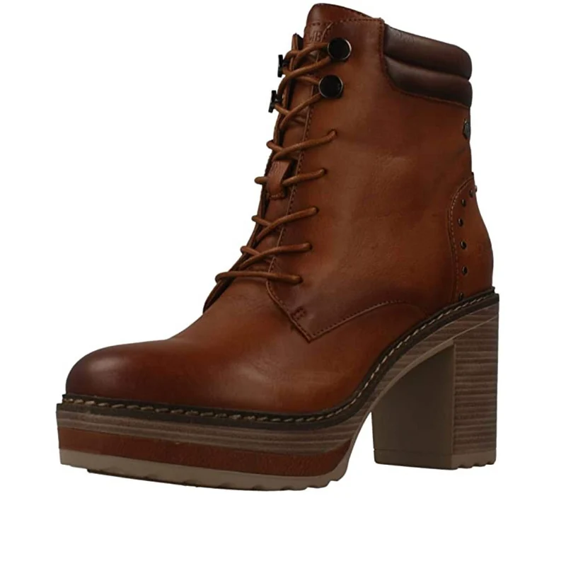 Carmela Damen-Lederstiefel mit hohem Absatz – Kamel
