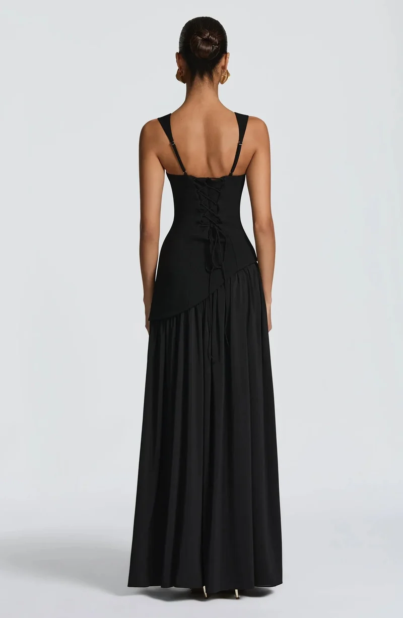 Katharina | Damen Maxi Kleid A-Linie Ärmellos Hochzeitsgast