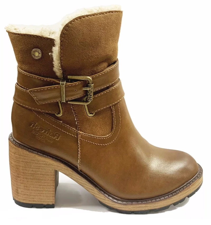 Refresh Gefütterte Damen-Stiefeletten - Kamel