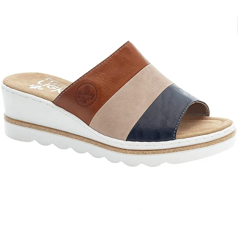 Rieker Damenmode-Sandalen – Blaue Kombination