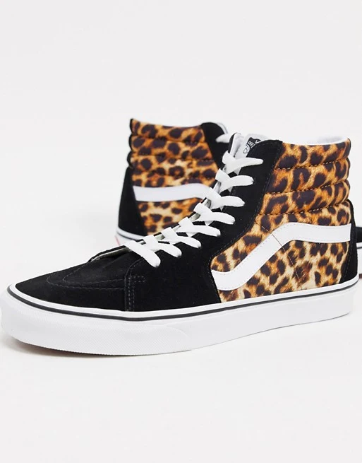 Vans - SK8-Hi – Damen-Hi-Top-Sneaker – Schwarz/Leopard