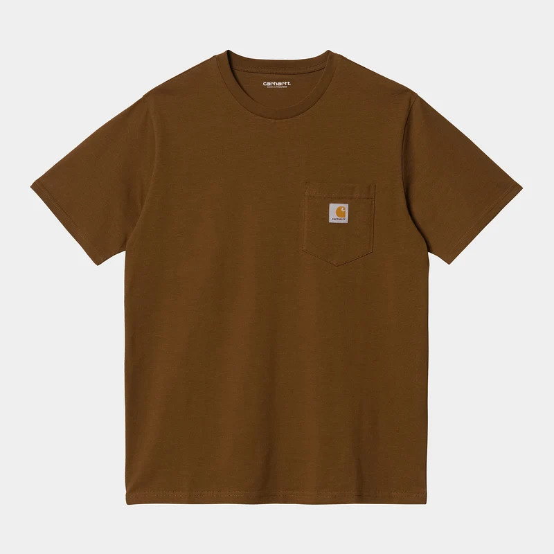 Carhartt WIP Herren-T-Shirt mit kurzen Ärmeln und Taschen – Tawny