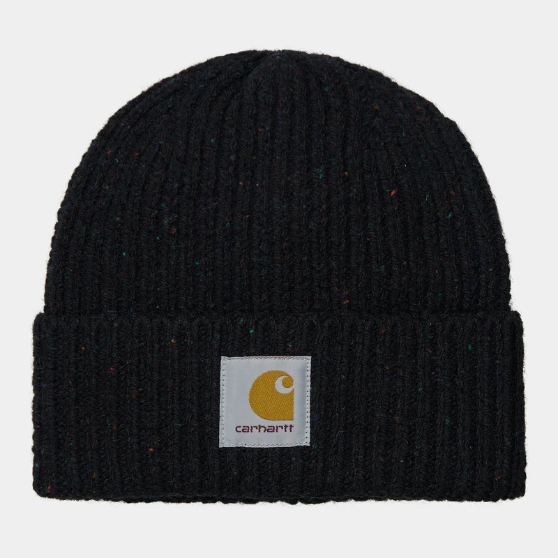 Carhartt WIP Herren Anglistic Beanie - Gesprenkeltes Schwarz