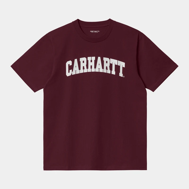 Carhartt WIP Herren Kurzarm-Universitäts-T-Shirt – Wein