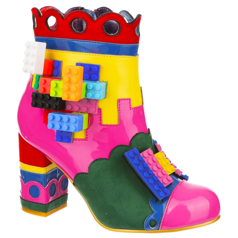 Irregular Choice Building Love High Heel für Damen – Rosa / Gelb / Grün / Blau