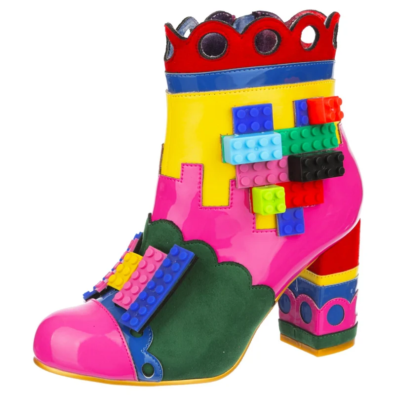 Irregular Choice Building Love High Heel für Damen – Rosa / Gelb / Grün / Blau