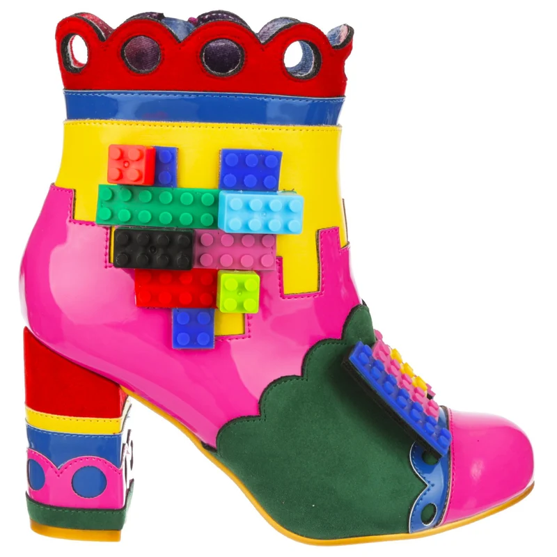 Irregular Choice Building Love High Heel für Damen – Rosa / Gelb / Grün / Blau