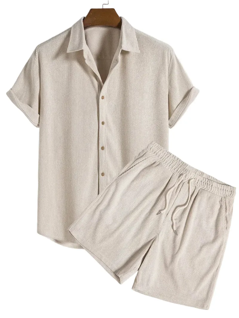 Herren Zweiteiliges Set Kurzarmhemd und kurze Hose