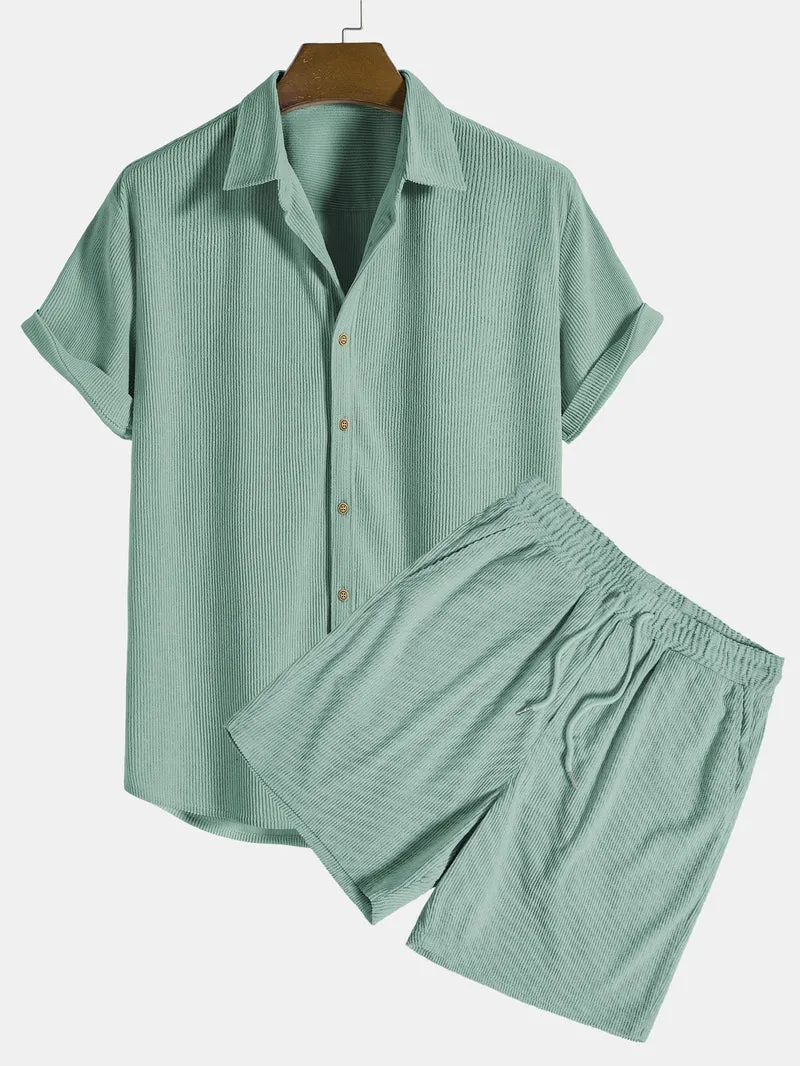 Herren Zweiteiliges Set Kurzarmhemd und kurze Hose