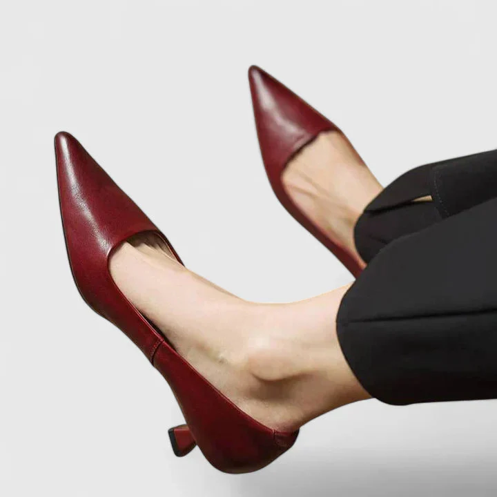 Damen Spitze Slip-On Pumps mit Niedrigem Absatz