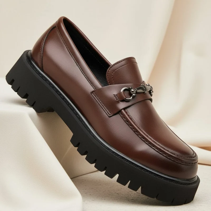 Florian | Herren Leder Loafer Business Schuhe mit Metallschnalle