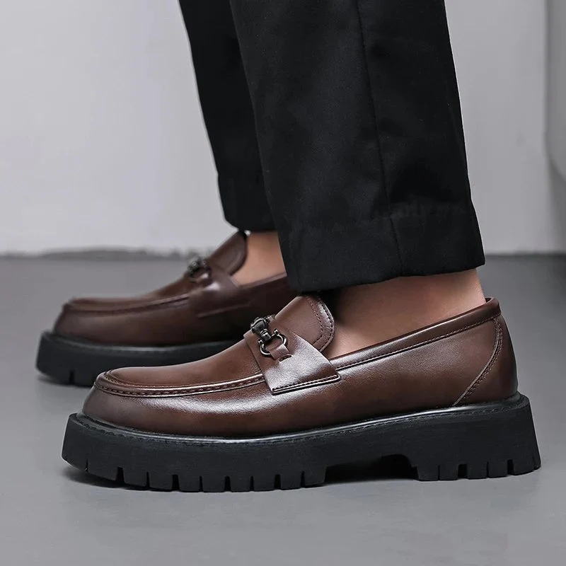 Florian | Herren Leder Loafer Business Schuhe mit Metallschnalle