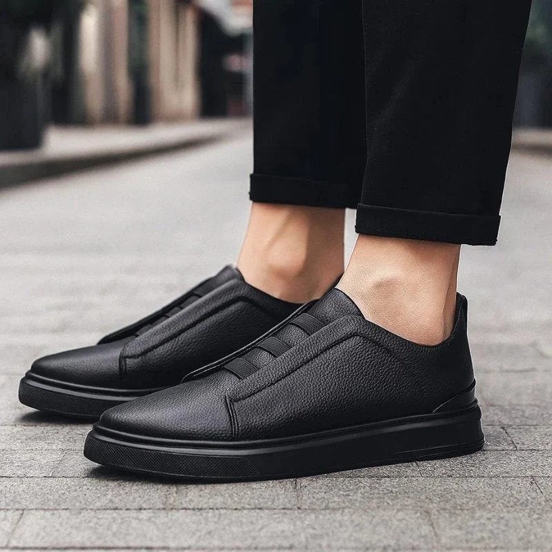 Moritz | Herren Leder Sneaker Slip-On Elastische Schlaufen