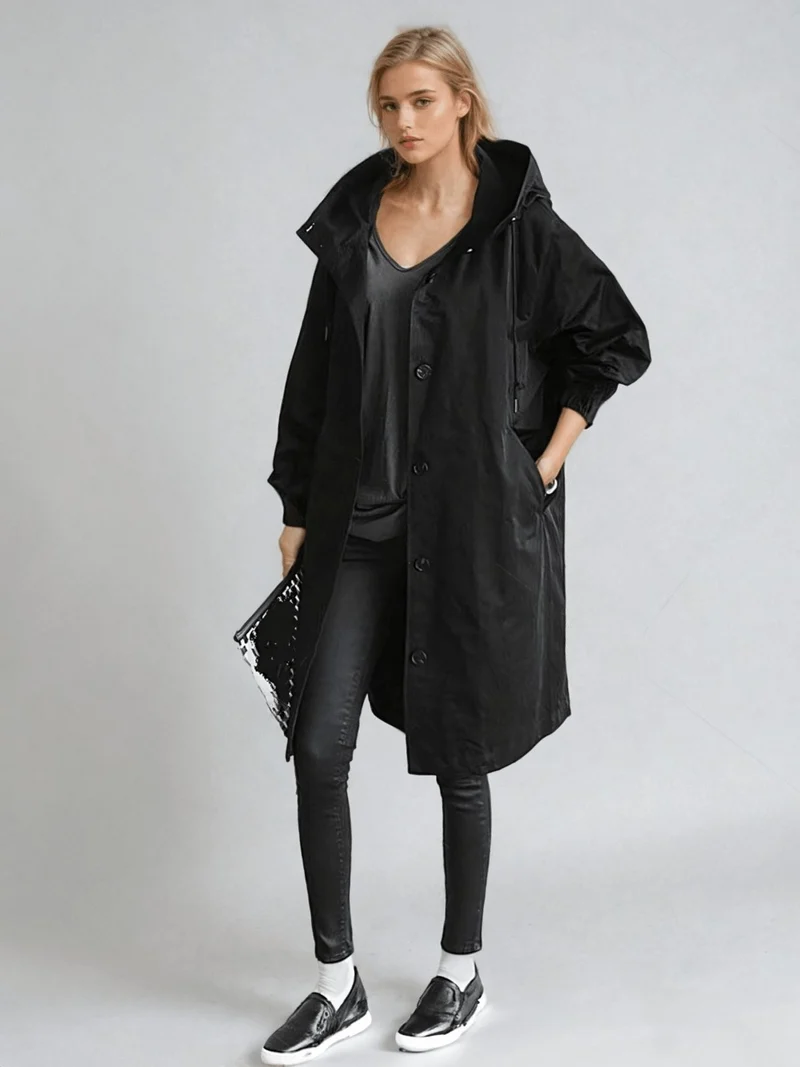 Charlotte | Trenchcoat Wasserabweisend Klassisch Knopfleiste Taschen
