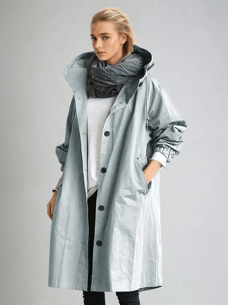 Charlotte | Trenchcoat Wasserabweisend Klassisch Knopfleiste Taschen