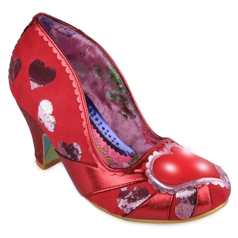 Irregular Choice Damenherz auf dem Ärmel – Rot