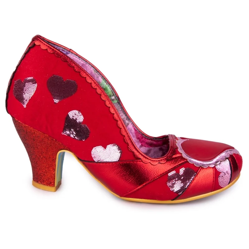 Irregular Choice Damenherz auf dem Ärmel – Rot