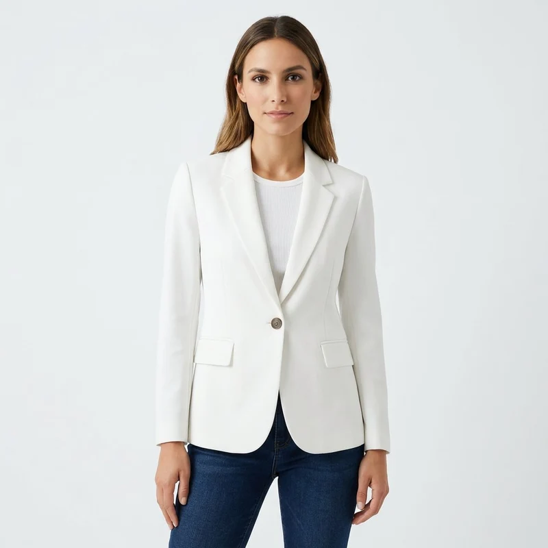 Frieda | Damen Blazer Ein-Knopf Klassische Revers Tailliert