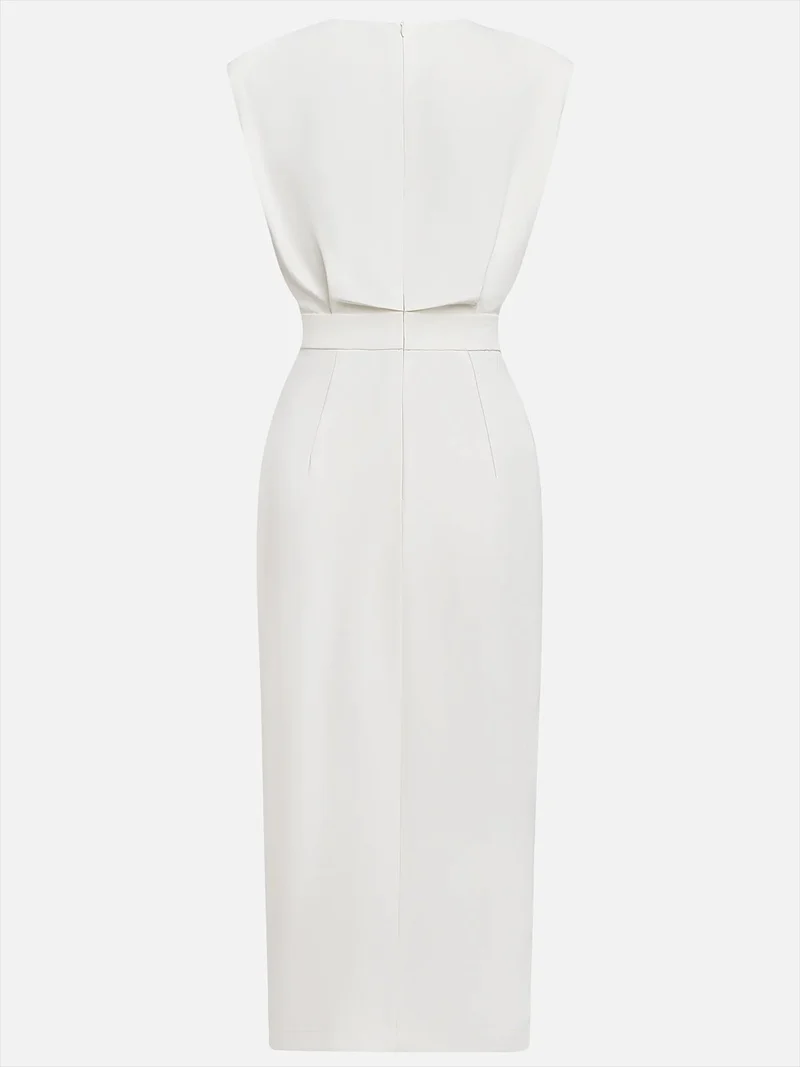 Elisabeth | Ärmelloses Midi Kleid mit Knopfleiste