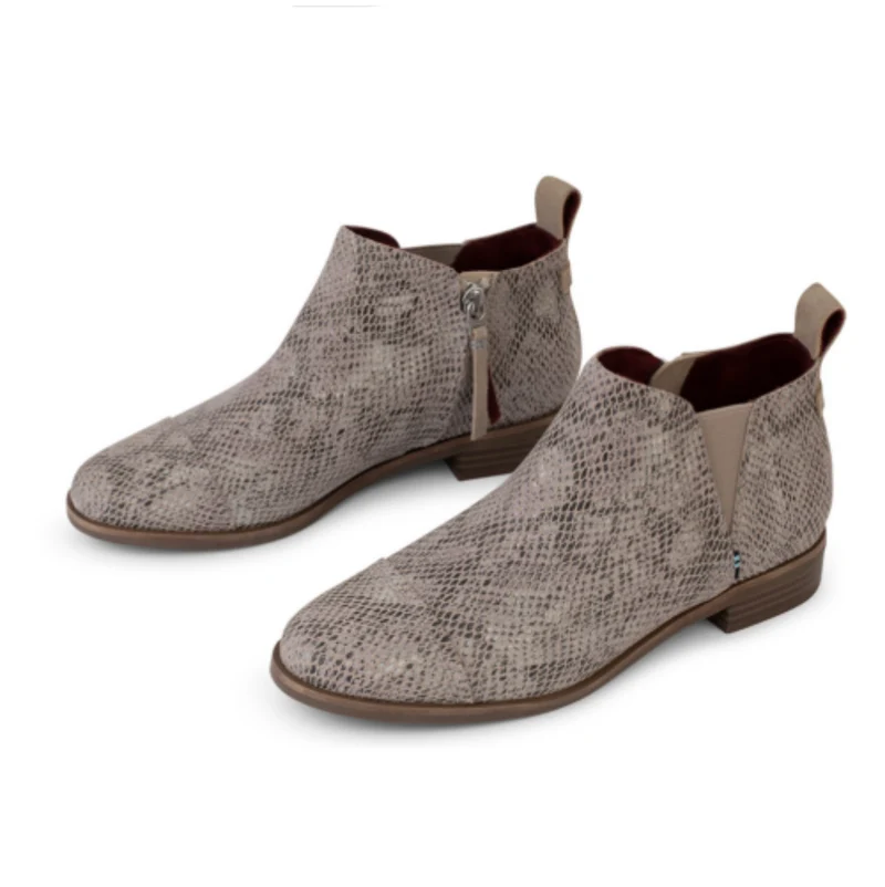 Toms Damen Reese Wildleder Stiefeletten – Cobblestone / Snake