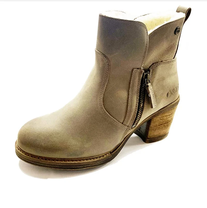 Oak & Hyde Damen East Side gefütterte Lederstiefelette - Taupe