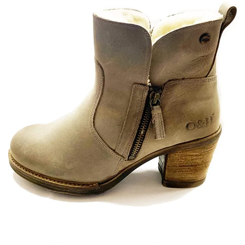 Oak & Hyde Damen East Side gefütterte Lederstiefelette - Taupe
